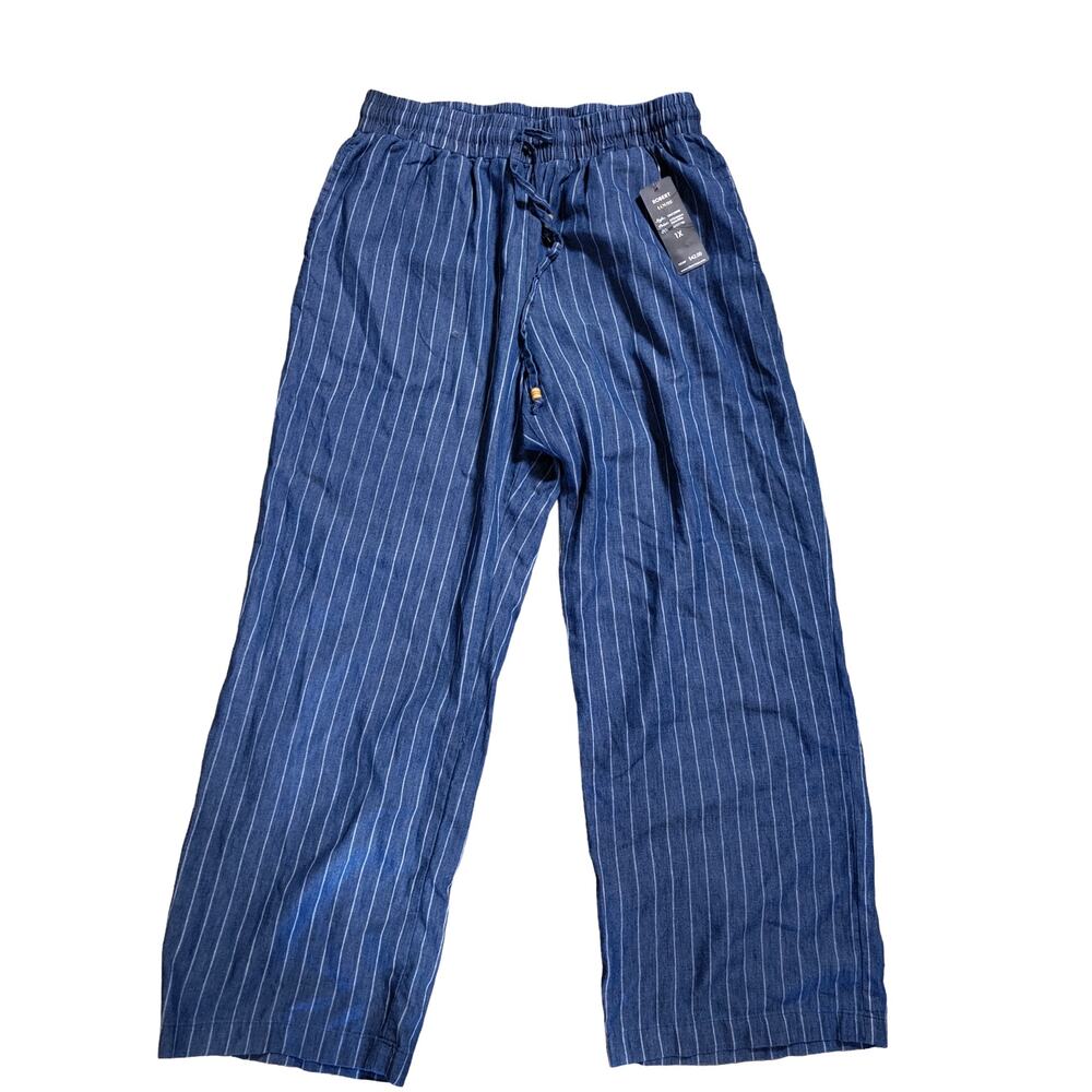 Robert Louis NWT wide leg pants Jeans elastic draw string size 1X inseam 28 in